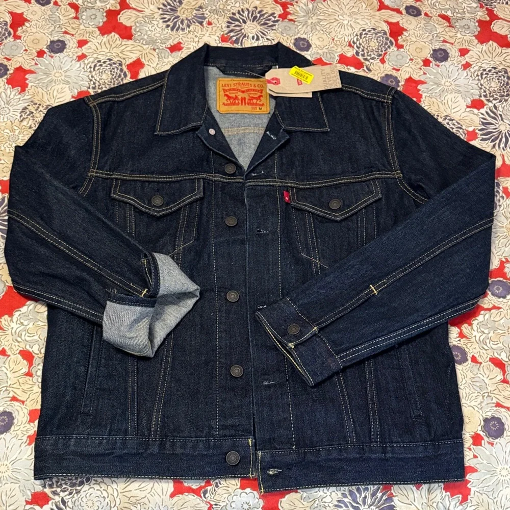 Levi's Dark Blue Denim Trucker Jacket - Picture 1 of 6